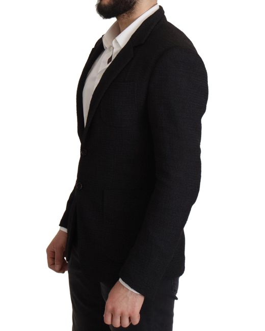 Dolce & Gabbana Black Single Breasted Coatblazer for men