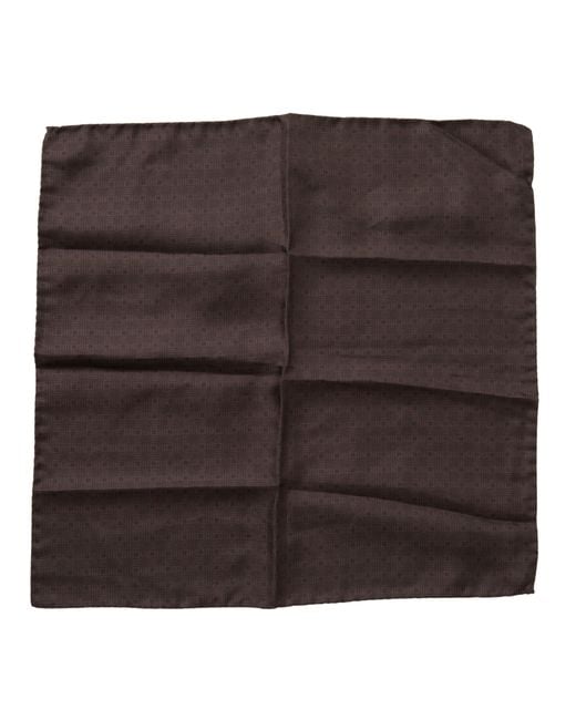 Dolce & Gabbana Brown Elegant Silk Square Scarf for men