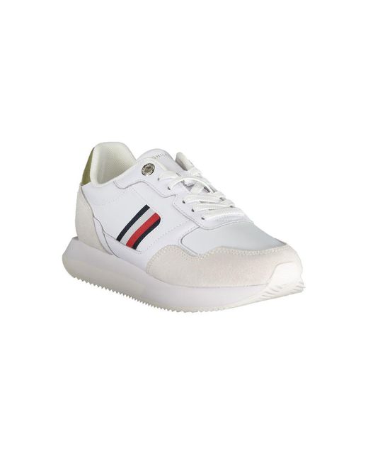Tommy Hilfiger White Chic Sneakers With Embroidery Accent