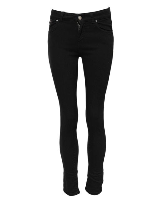 Dolce & Gabbana Black Cotton Skinny Mid Waist Denim Jeans for men