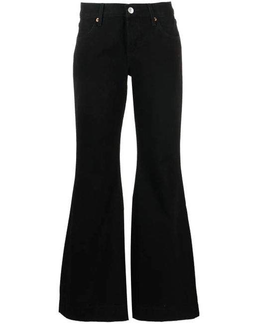 Re/done Black '70s Mid-rise Flared Jeans