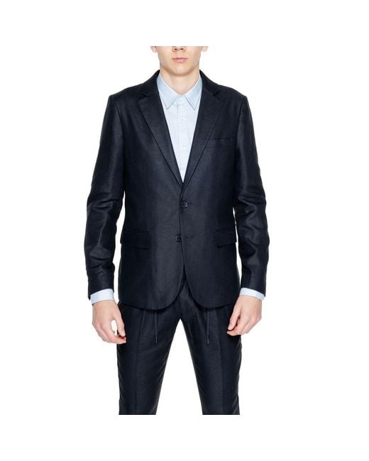 Antony Morato Blue Linen Suit for men