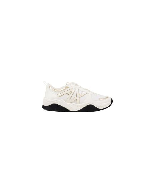 ARMANI EXCHANGE White Polyester Athletic Sneakers