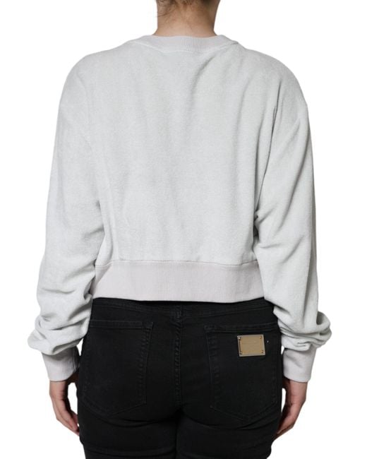 Dolce & Gabbana Gray Nylon Stretch Crew Neck Pullover Sweater