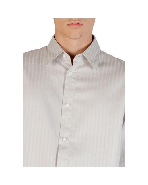 ARMANI EXCHANGE Gray Cotton Pattern Shirt for men