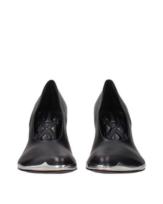 Burberry Blue Black Leather High Heel Pumps