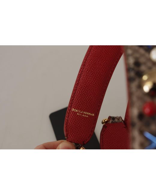 Dolce & Gabbana Red Elegant Python Leather Shoulder Strap