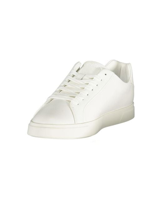 Calvin Klein White Polyurethane Men Sneaker for men