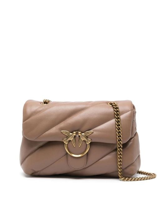 Pinko Brown Love Classic Puff Shoulder Bag