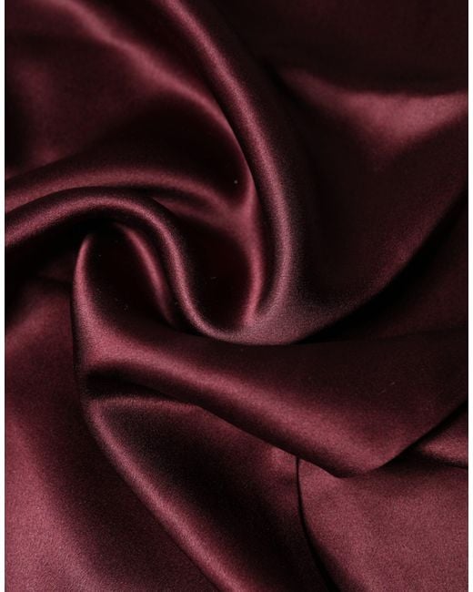 Dolce & Gabbana Red Silk Satin Fringes Neck Foulard Scarf for men