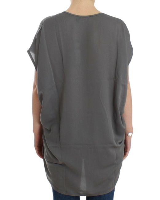 CoSTUME NATIONAL V-neck Long T-shirt Gray Sig12527