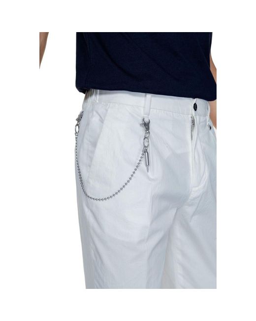 Antony Morato Blue White Cotton Casual Pants for men