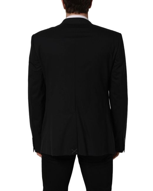 Dolce & Gabbana Black Wool Single Breasted Blazer Jacket for men
