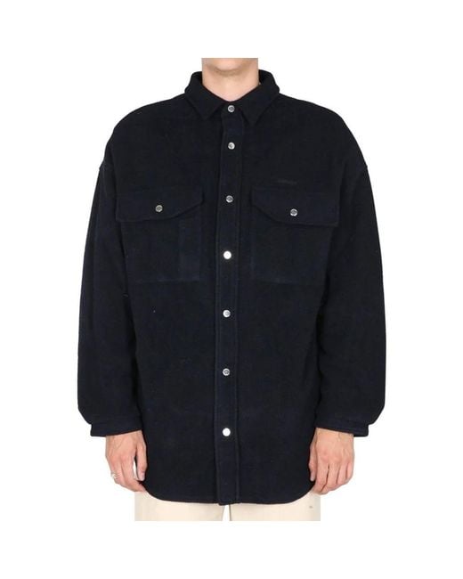 Ambush Blue Wool Shirt Jacket for men