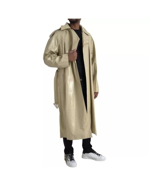 Bottega Veneta Natural Lambskin Leather Trench Coat Jacket for men