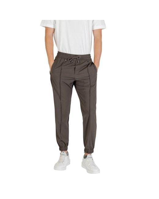 Antony Morato Gray Green Polyester Casual Pants for men