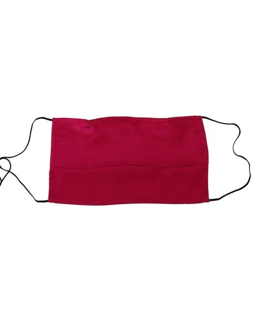 Dolce & Gabbana Red Elegant Cotton Pleated Face Mask