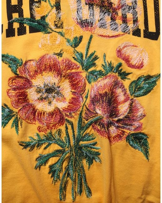Dolce & Gabbana Yellow Secret Graden Floral Cotton Crewneck T-Shirt for men