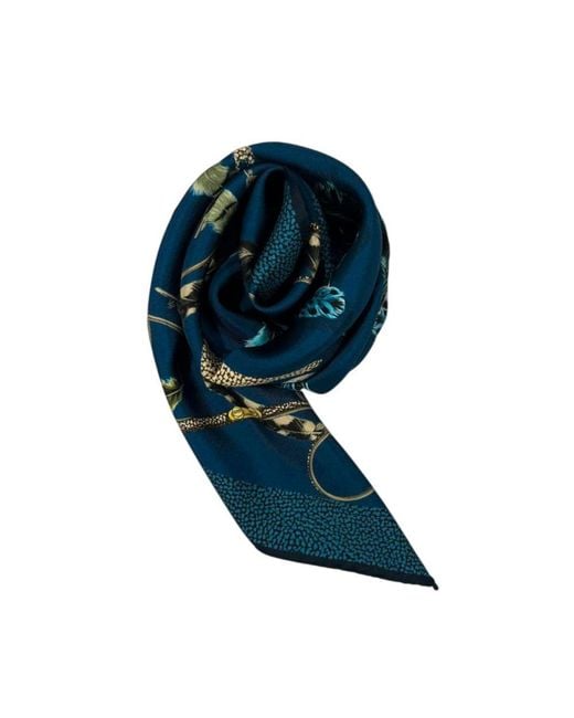 Borbonese Blue Silk Scarf
