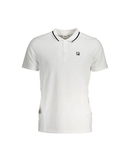 Fila White Cotton Polo for men