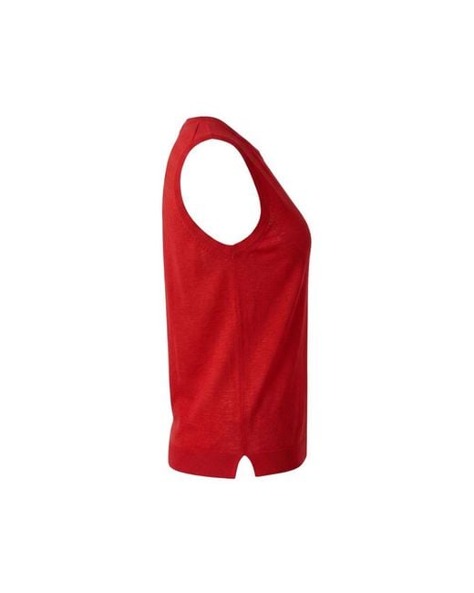 Malo Red Linen Tank