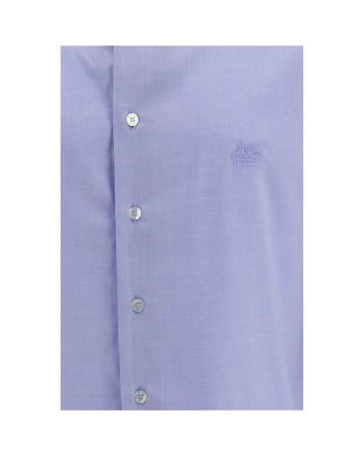 Etro Blue Cotton Dress Shirt for men
