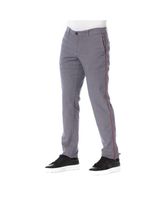 Trussardi Gray Chic Trousers With Elegant Pockets for men