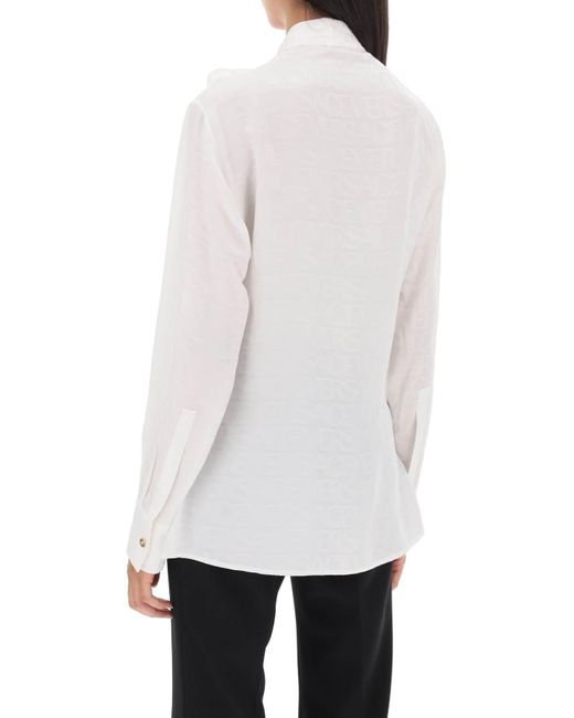 Versace White ' Allover' Lavallière Shirt