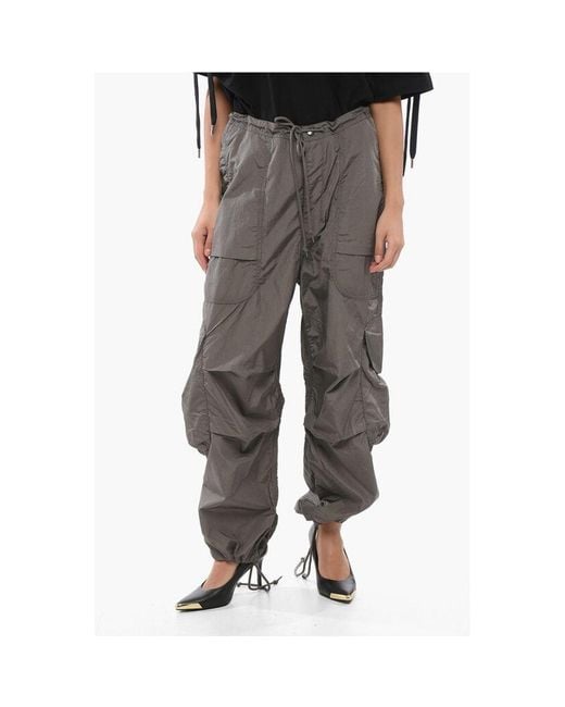 Entire studios Gray Nylon Freight Cargo Pants With Drawstring Waist