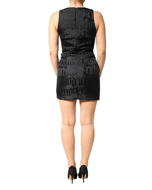 John Richmond Black Jacquard Deep V