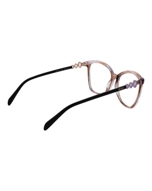 Emilio Pucci Multicolor Brown Plastic Glasses (frames)