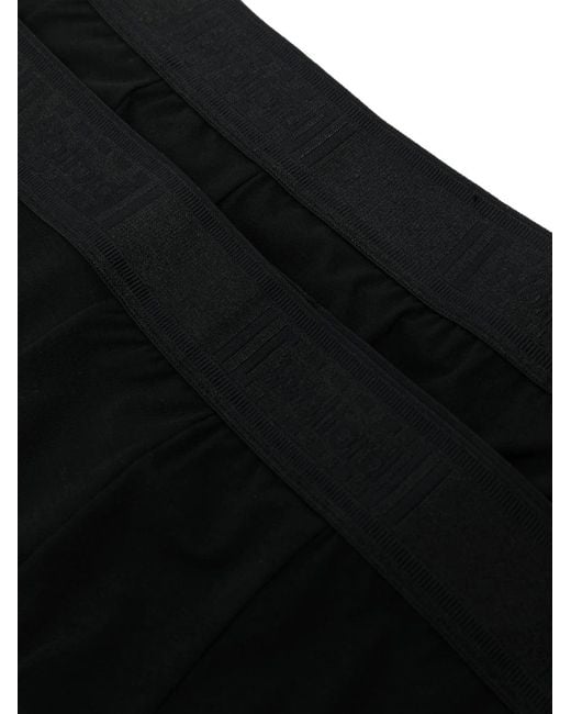 Wolford Black Logo-Waistband Briefs Set for men