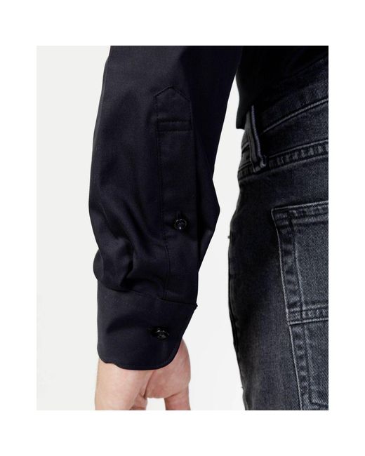 SELECTED Blue Black Cotton Shirt for men