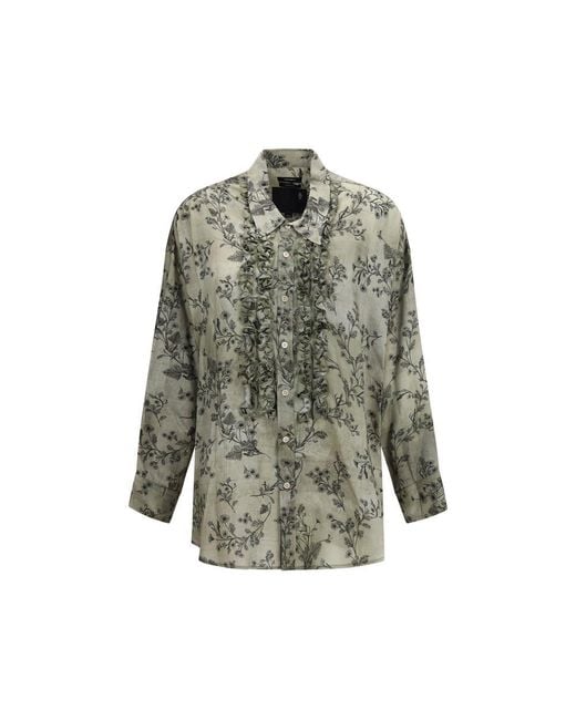 R13 Green Viscose Blouse