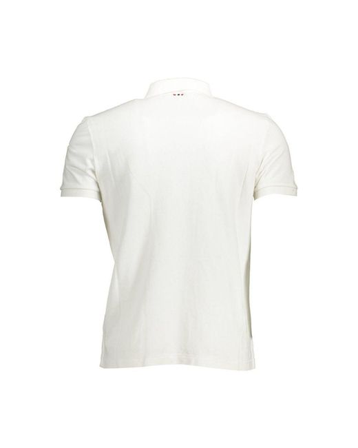 Napapijri White Cotton Polo Shirt for men