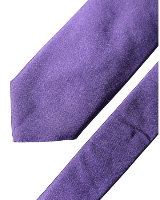 Dolce & Gabbana Purple Satin 100% Silk Adjustable Men Tied Necktie Tie for men