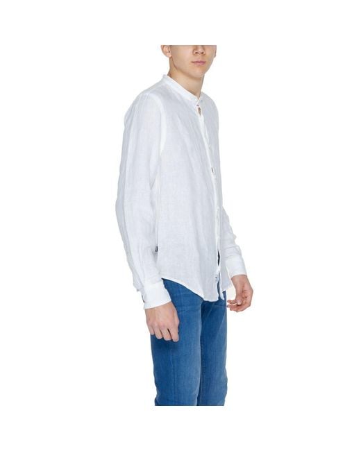 Blauer White Linen Shirt for men
