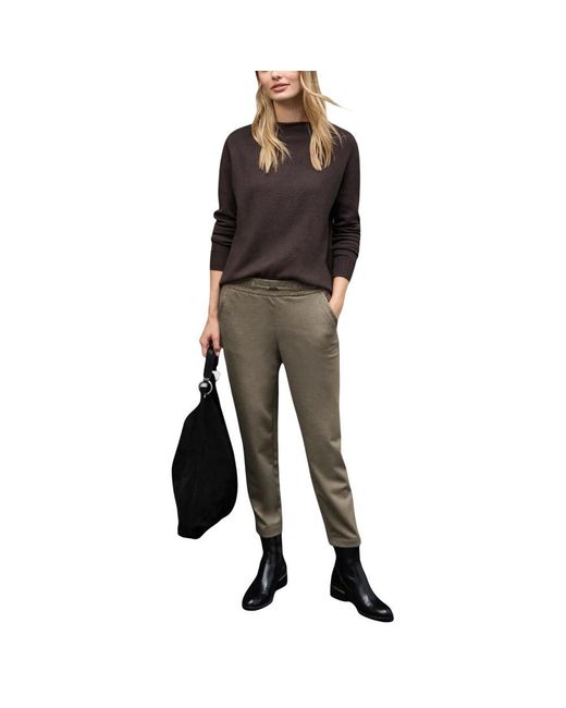 Street One Brown Polyester Casual Pants
