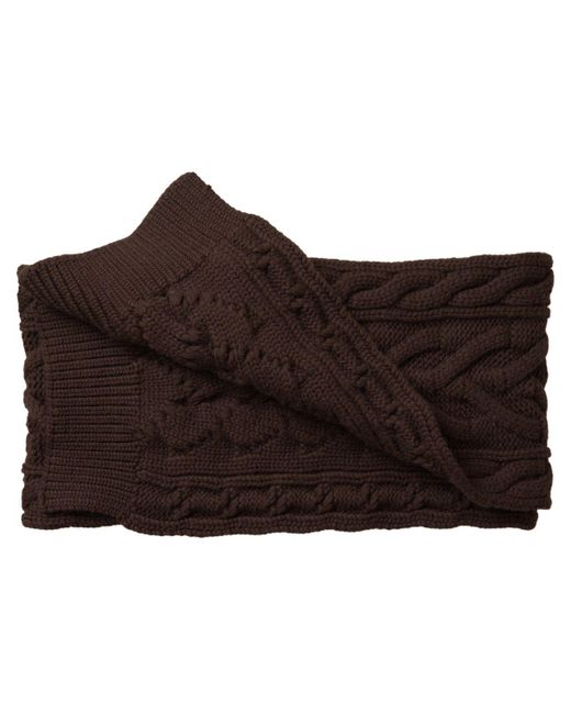 Dolce & Gabbana Black Brown Cashmere Knit Neck Wrap Shawl Scarf