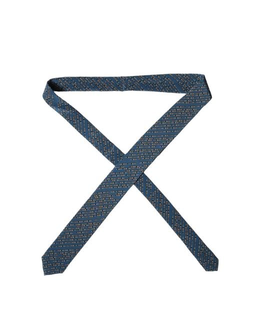 Dolce & Gabbana Blue Patterned 100% Silk Adjustable Men Tied Necktie Tie for men