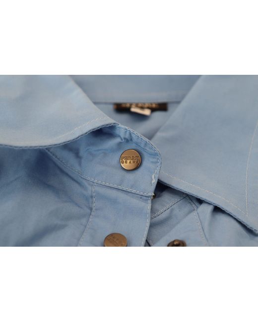 Ferré Blue Elegant Cotton Long Sleeve Polo Top
