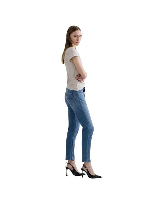 Replay Blue Cotton Skinny Jeans