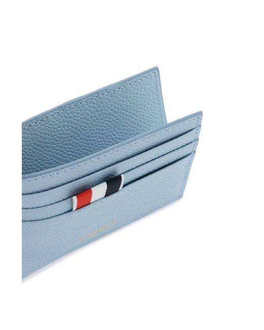 Thom Browne Blue 4 Bar Leather Card Holder for men