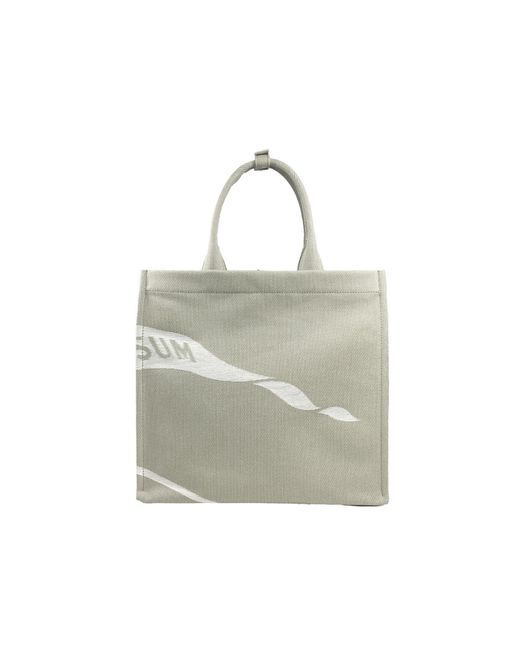 Burberry White Ekd Canvas Tote Bag With Coin Pouch