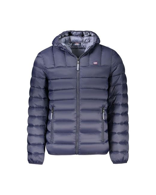 Norway 1963 Blue Puffer Jacket Hooded Zippered for men