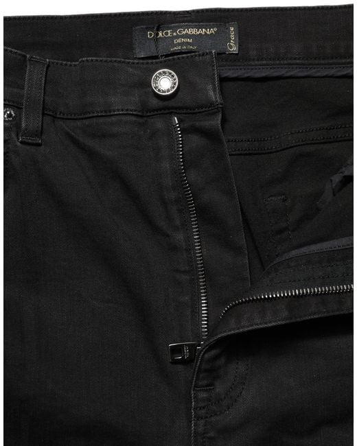 Dolce & Gabbana Black Skinny Cotton High Waist Denim Jeans