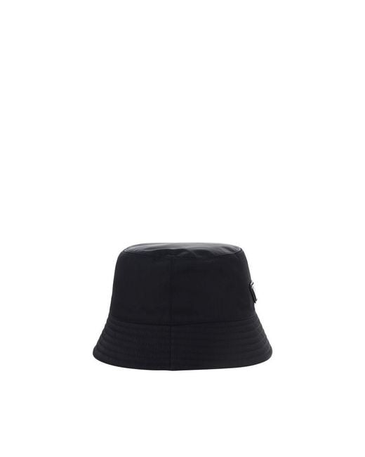 Prada Black Polyamide Bucket Hat for men