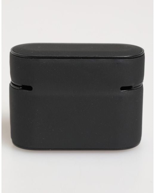 Dolce & Gabbana Black Rubber Logo Embossed Accessory Airpods Case