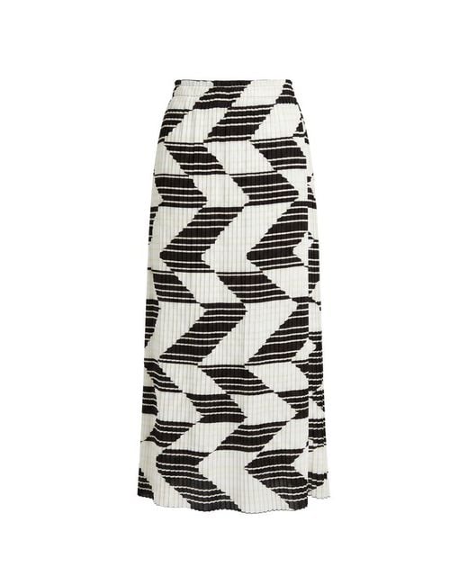 Trussardi Black White Polyester Skirt
