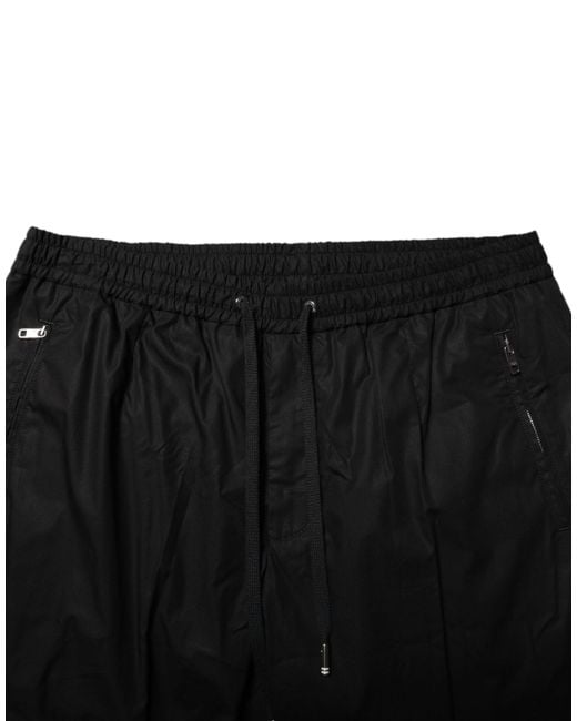 Dolce & Gabbana Black Drawstring Waist Track Pants for men